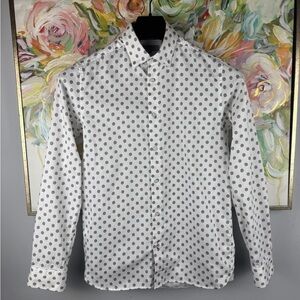 Ted Baker Men’s White Geo Print Button Down Shirt Size 2